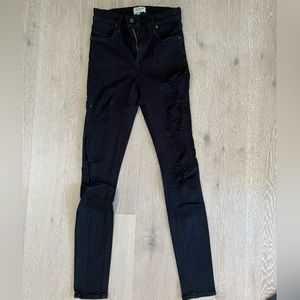 Agolde black ripped jeans